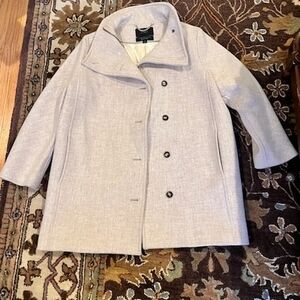 J. Crew Italian Stadium Cloth Coat in Cream